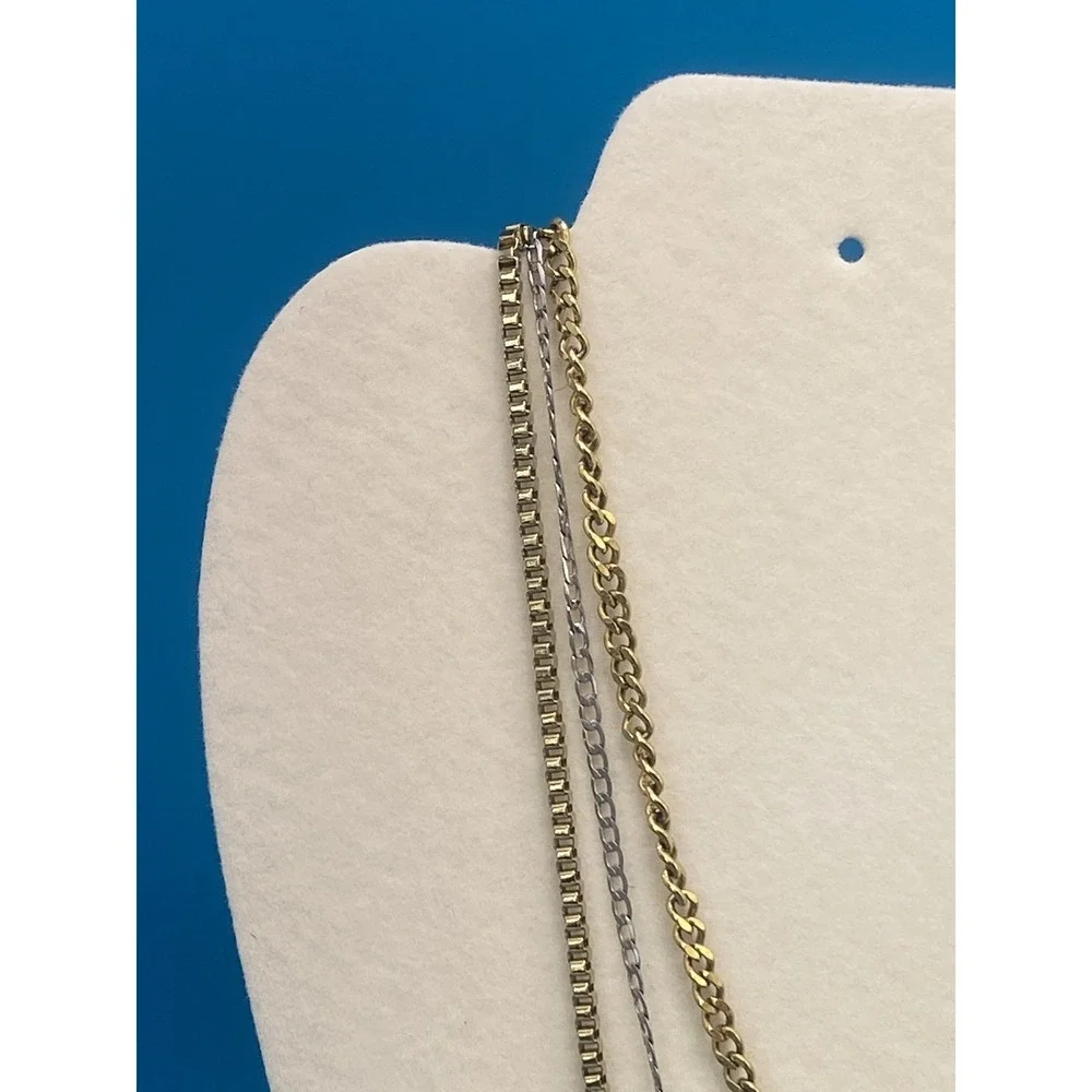Fashion Layering Chain Necklace Set‎ Gold Tone Silver Tone Mixed Link Styles